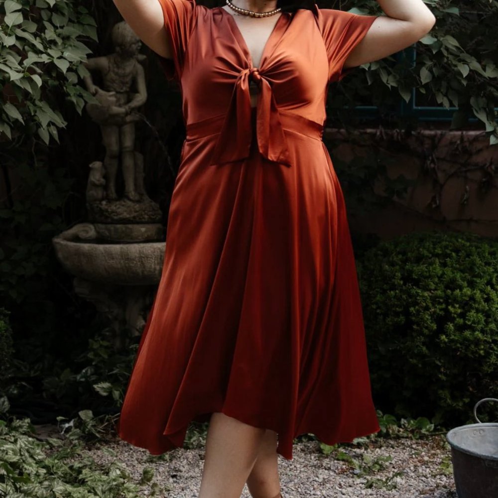 Poppy Satin Midi Dress